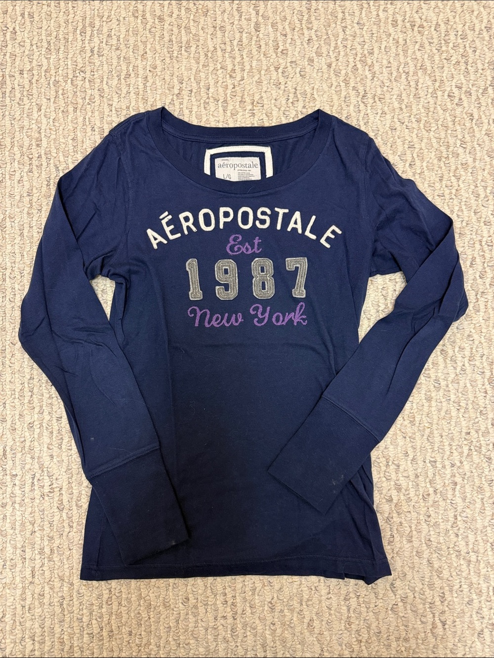 Aeropostale Navy Long Sleeve '1987 New York' Tee